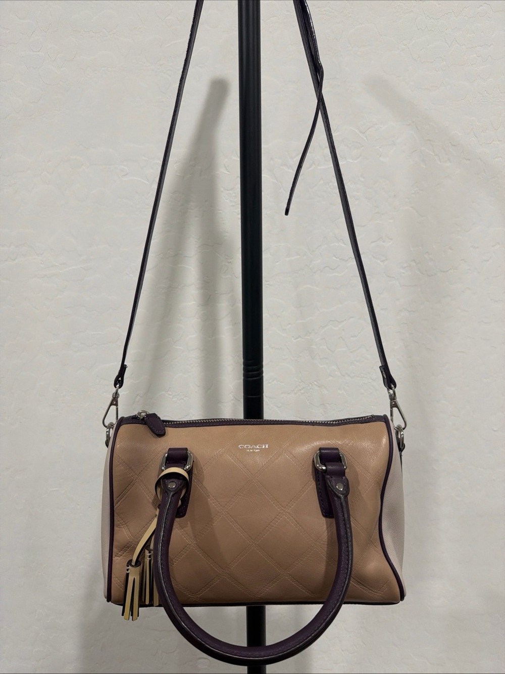 Coach Tri Color Leather Convertible Bag